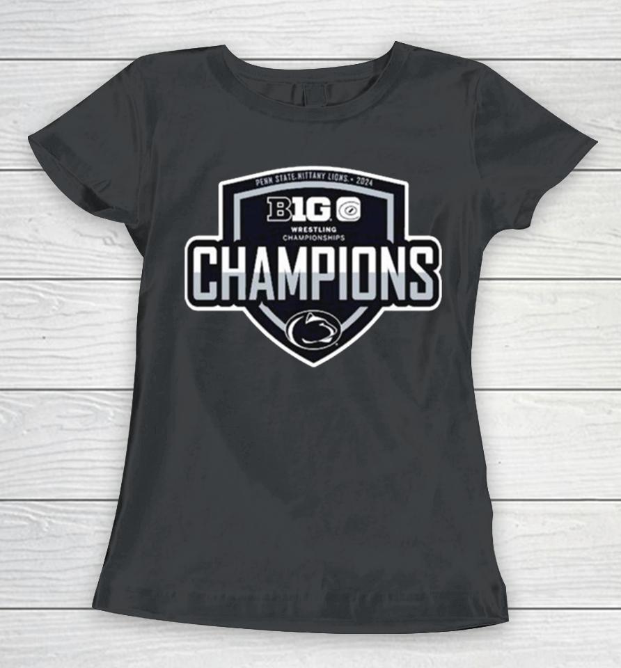 Penn State Nittany Lions 2024 Big Ten Wrestling Champions Women T-Shirt