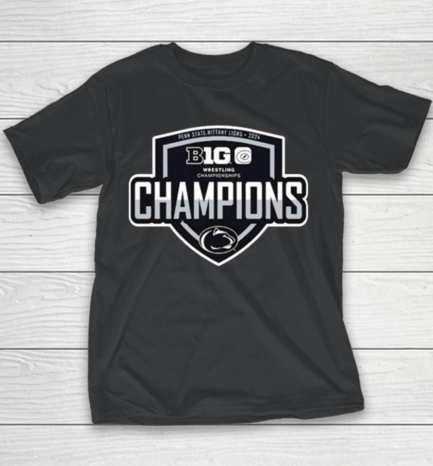 Penn State Nittany Lions 2024 Big Ten Wrestling Champions Youth T-Shirt