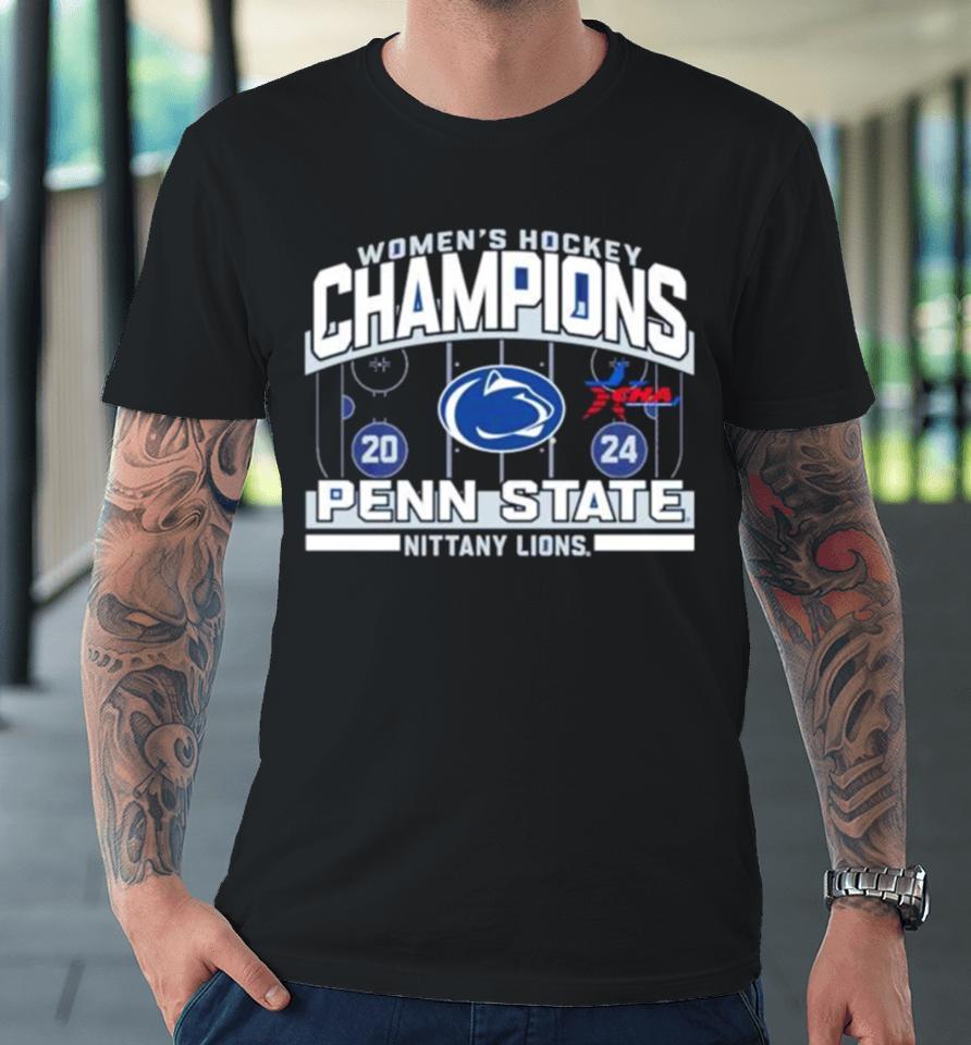 Penn State Nittany Lions 2024 Cha Women’s Ice Hockey Regular Season Conference Champions Premium T-Shirt