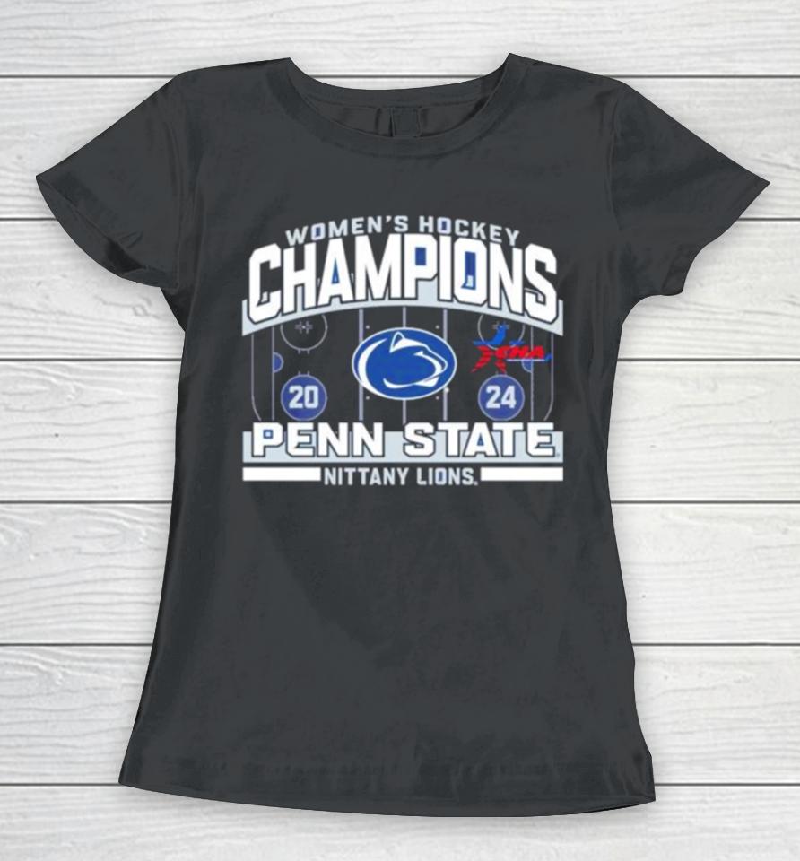 Penn State Nittany Lions 2024 Cha Women’s Ice Hockey Regular Season Conference Champions Women T-Shirt