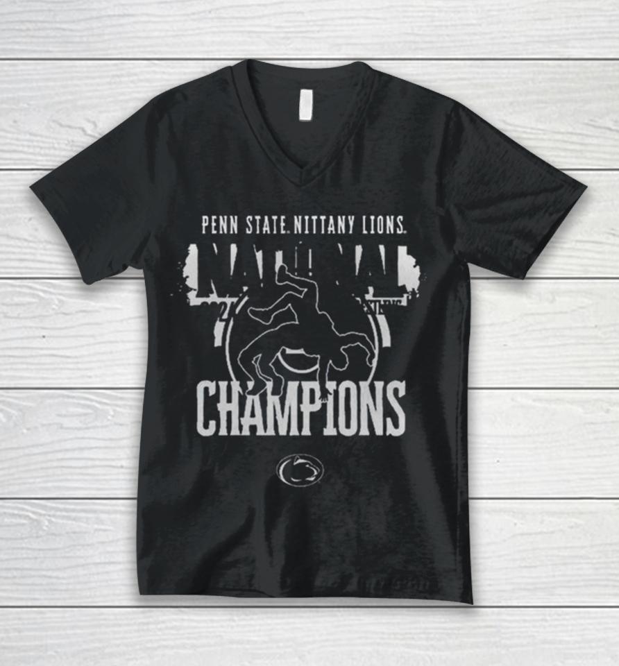 Penn State Nittany Lions 2024 Ncaa Wrestling National Champions Unisex V-Neck T-Shirt