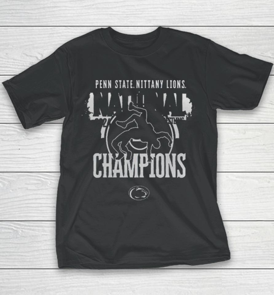 Penn State Nittany Lions 2024 Ncaa Wrestling National Champions Youth T-Shirt
