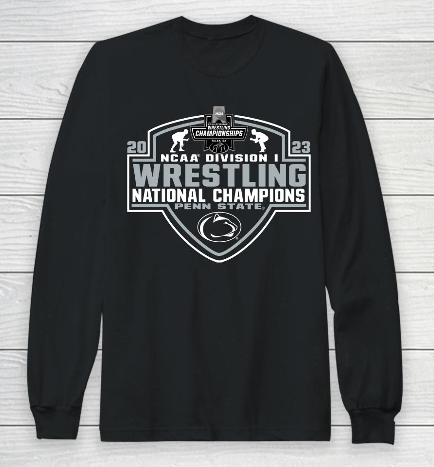 Penn State Nittany Lions Blue 84 2023 Ncaa Wrestling National Champions Long Sleeve T-Shirt
