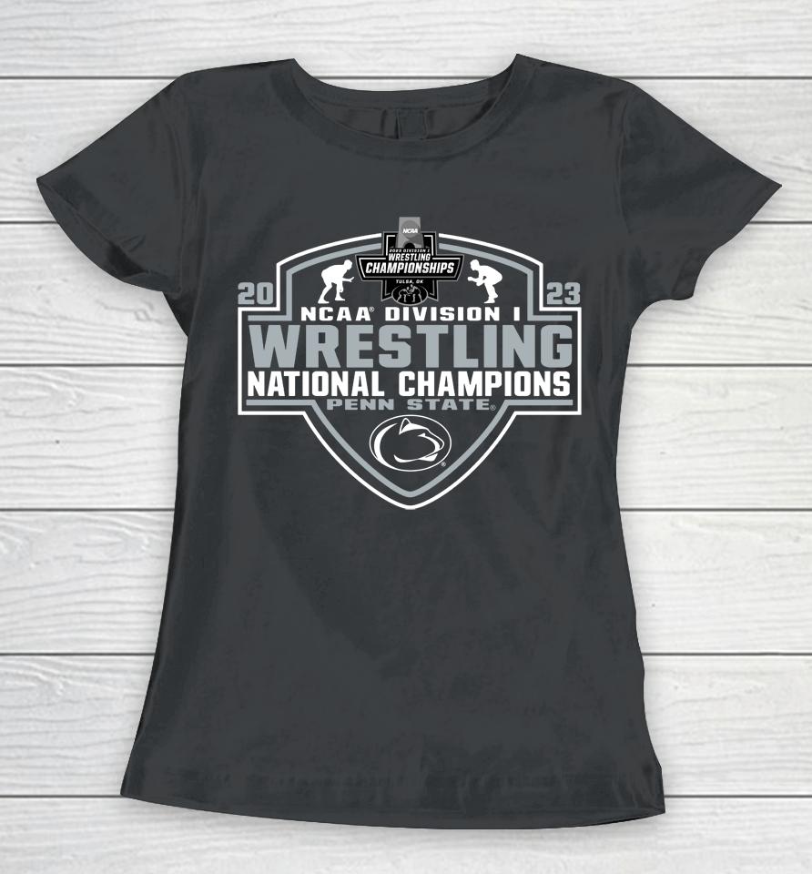 Penn State Nittany Lions Blue 84 2023 Ncaa Wrestling National Champions Women T-Shirt