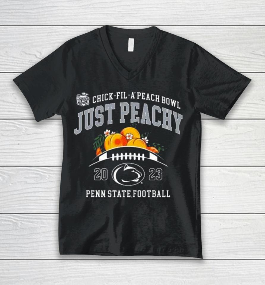 Penn State Nittany Lions Football 2023 Chick Fil A Peach Bowl Just Peachy Unisex V-Neck T-Shirt