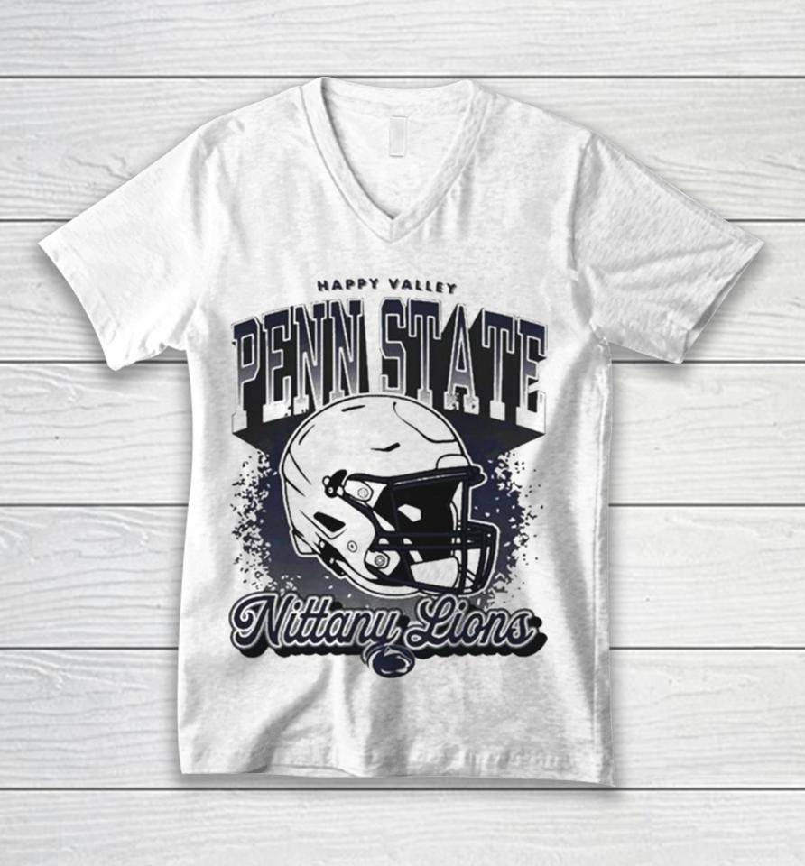 Penn State Nittany Lions Football Iso Helmet Happy Valley Unisex V-Neck T-Shirt