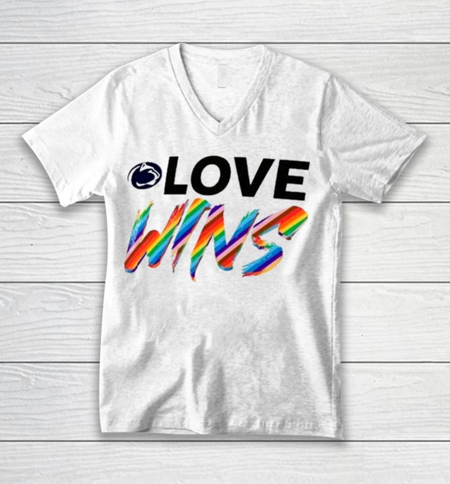 Penn State Nittany Lions Love Wins Pride 2024 Unisex V-Neck T-Shirt
