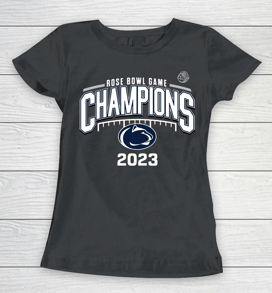 Penn State Nittany Lions Merch 2023 Rose Bowl Game Champions Women T-Shirt