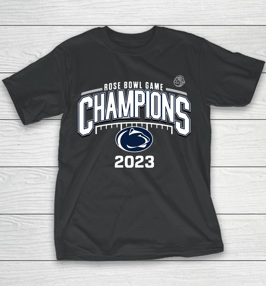 Penn State Nittany Lions Merch 2023 Rose Bowl Game Champions Youth T-Shirt