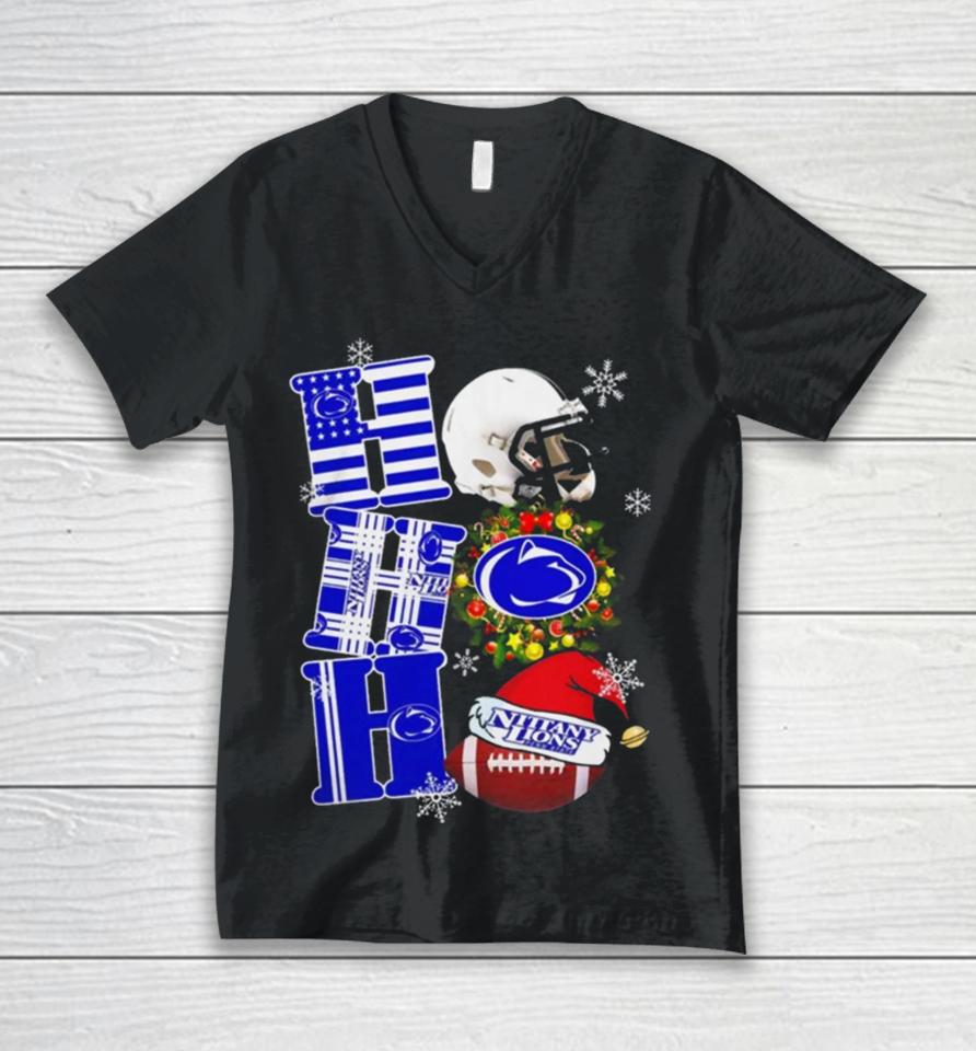 Penn State Nittany Lions Ncaa Ho Ho Ho Christmas Unisex V-Neck T-Shirt