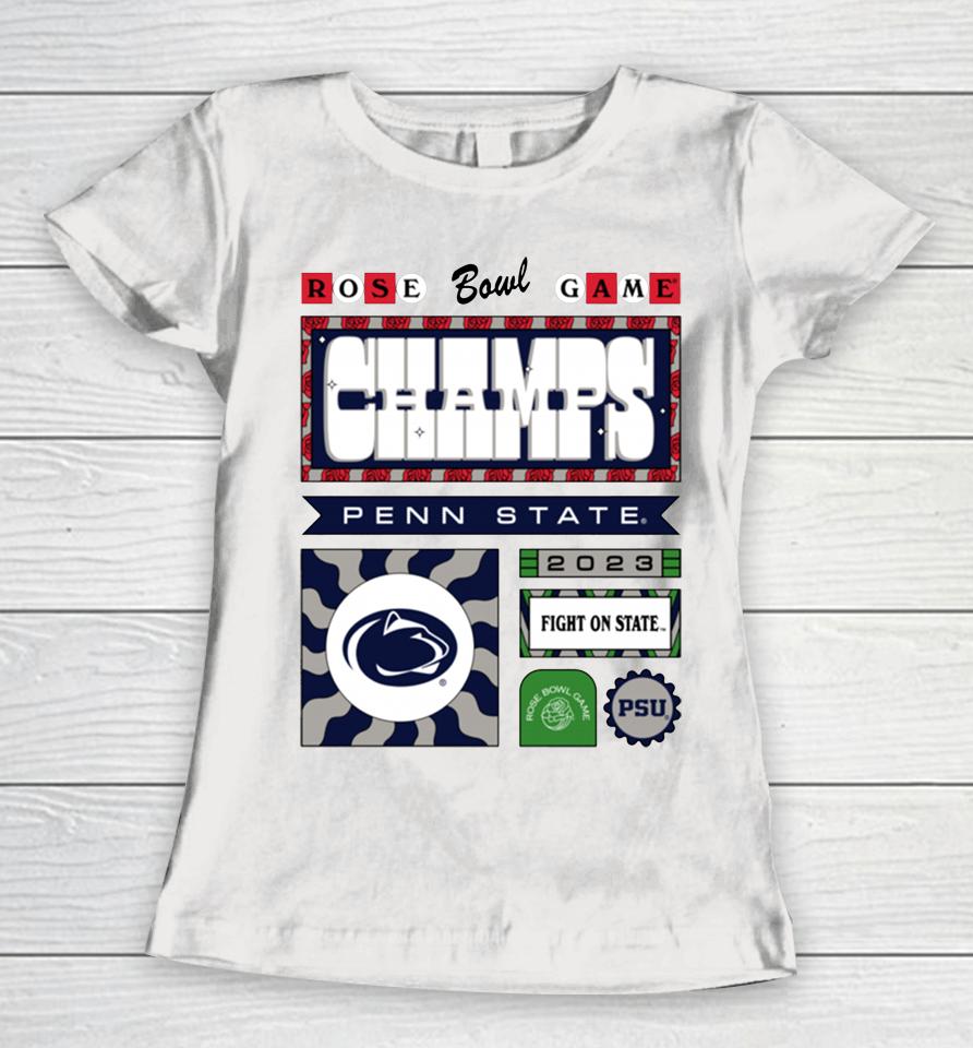 Penn State Nittany Lions Rose 2023 Bowl Champs Women T-Shirt