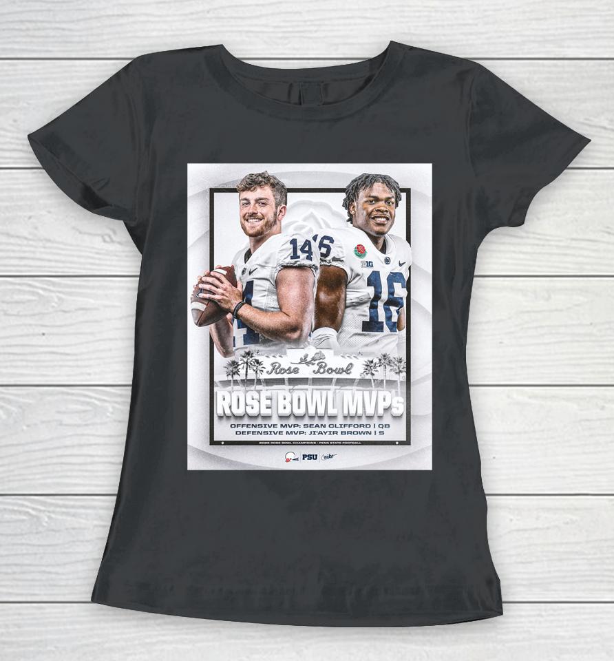 Penn State Rose Bowl Mvp 2023 Ji'ayir Brown And Sean Clifford Women T-Shirt
