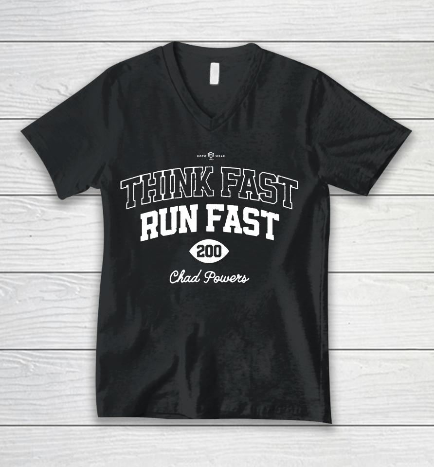 Penn State Think Fast Run Fast Chad Powers Unisex V-Neck T-Shirt