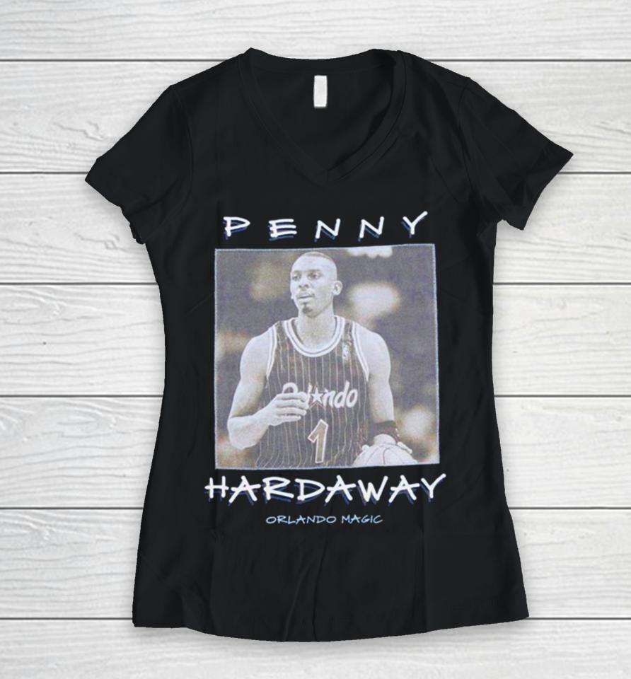 Penny Hardaway Orlando Magic Vintage Nogo Women V-Neck T-Shirt