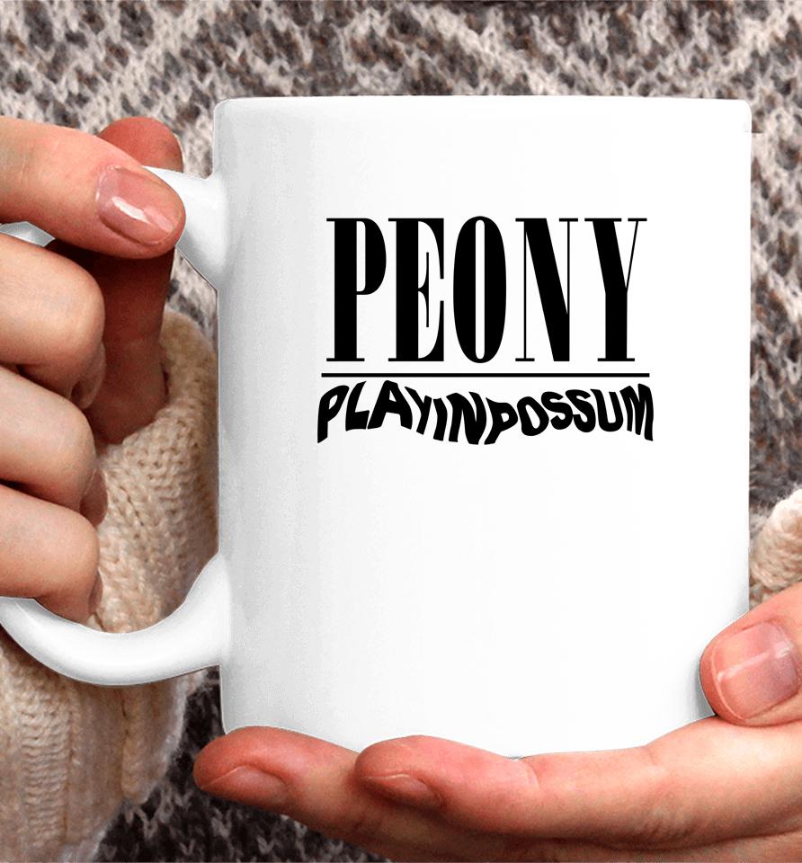 Peony Play In Possum Coffee Mug