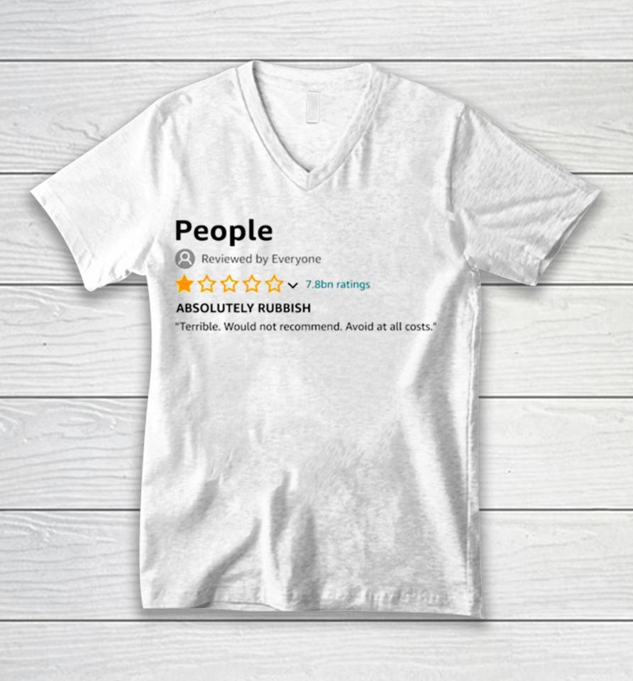 People 1 Star Review Absolutely Rubbish Unisex V-Neck T-Shirt