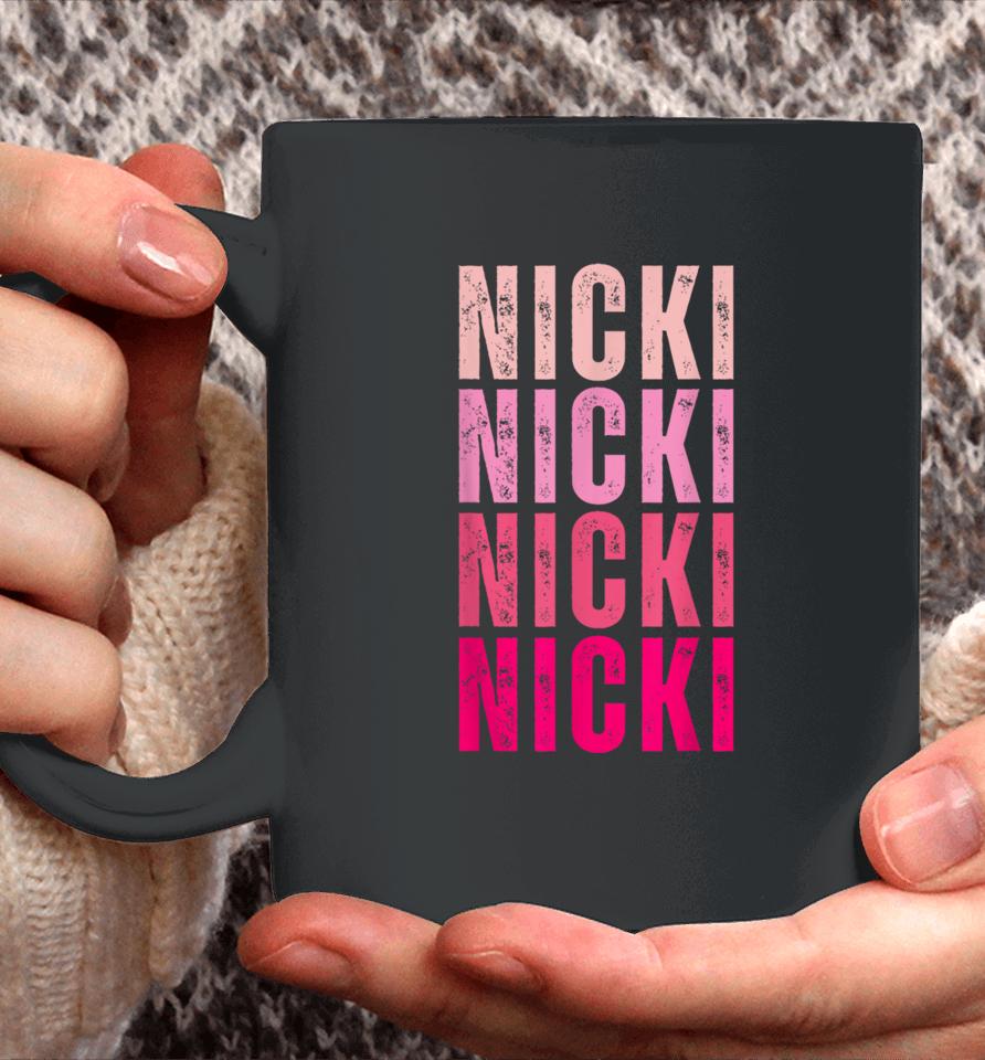 Personalized Name Nicki I Love Nicki Vintage Coffee Mug