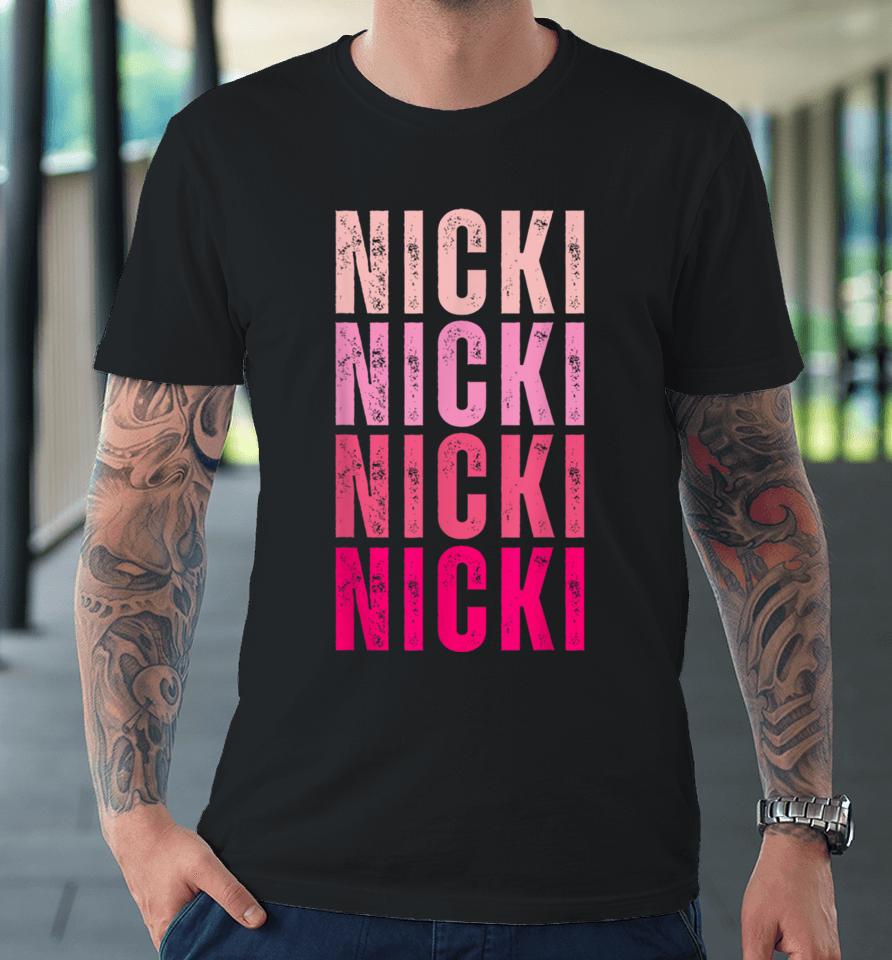 Personalized Name Nicki I Love Nicki Vintage Premium T-Shirt