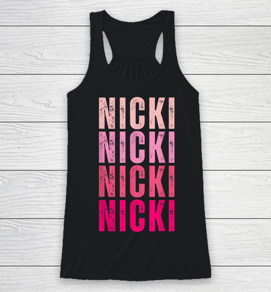 Personalized Name Nicki I Love Nicki Vintage Racerback Tank