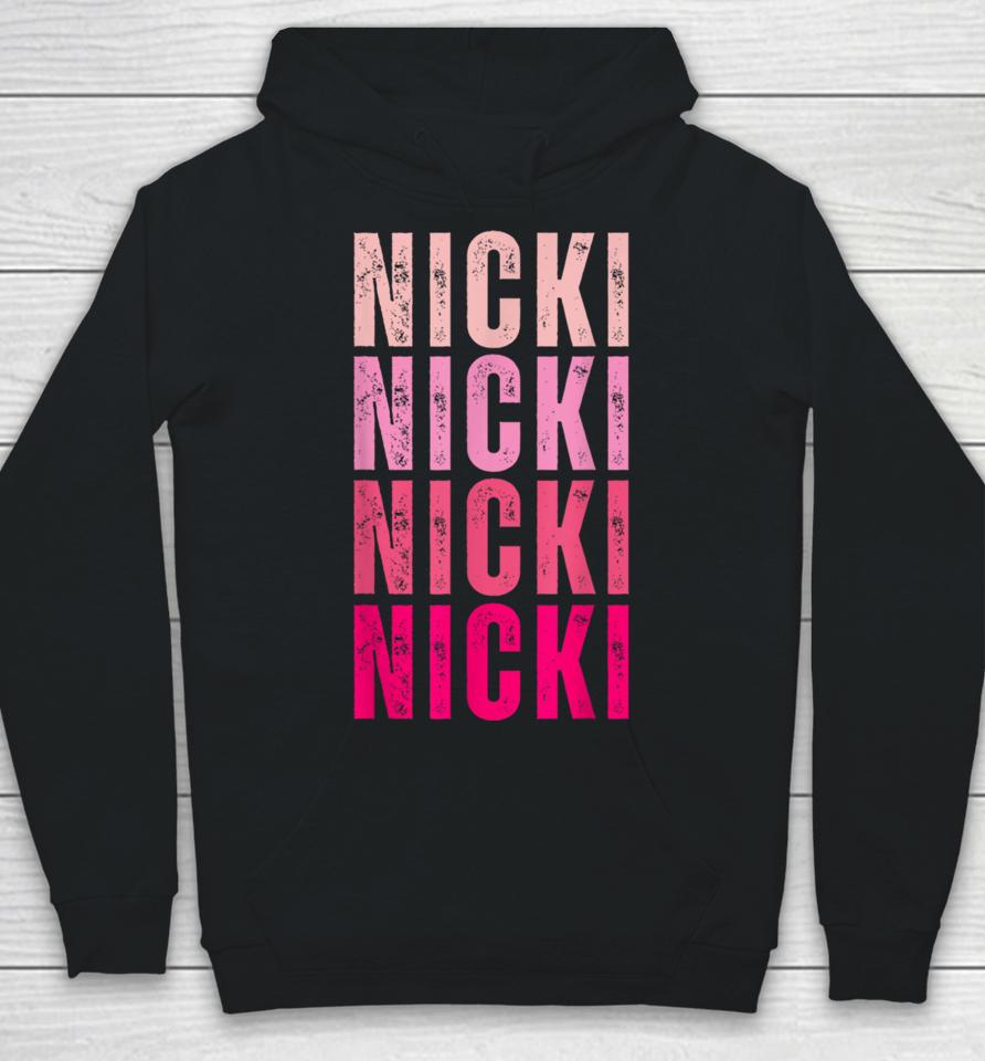 Personalized Name Nicki I Love Nicki Vintage Hoodie