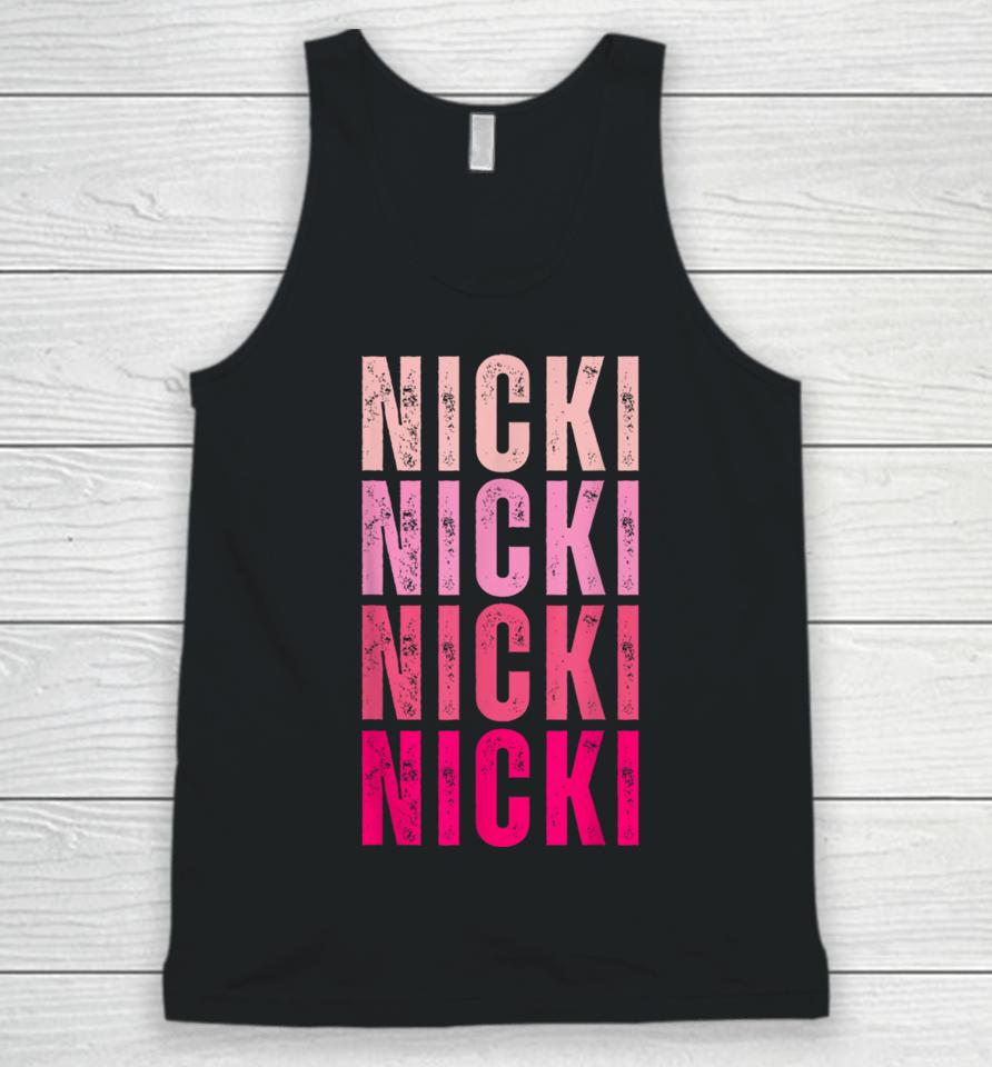 Personalized Name Nicki I Love Nicki Vintage Unisex Tank Top