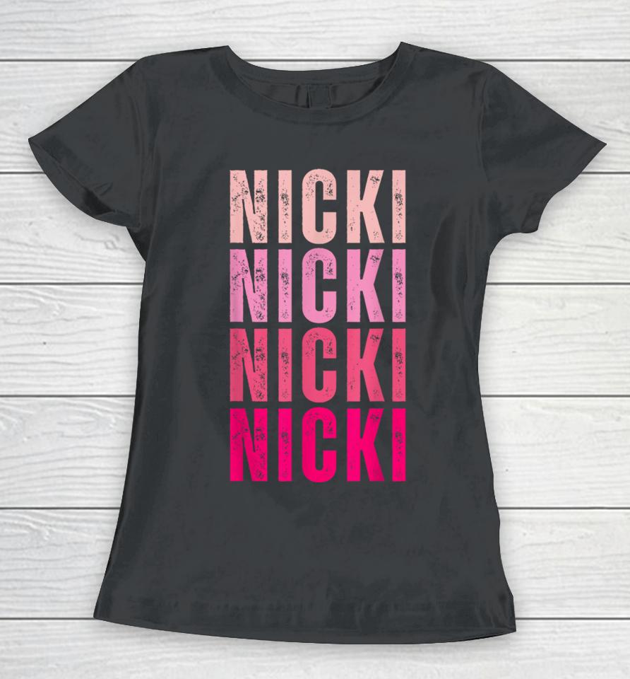 Personalized Name Nicki I Love Nicki Vintage Women T-Shirt