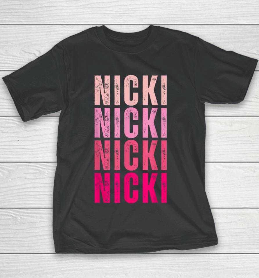 Personalized Name Nicki I Love Nicki Vintage Youth T-Shirt