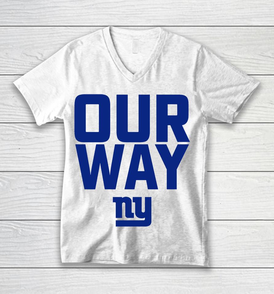 Pete Guelli Our Way New York Giants Unisex V-Neck T-Shirt