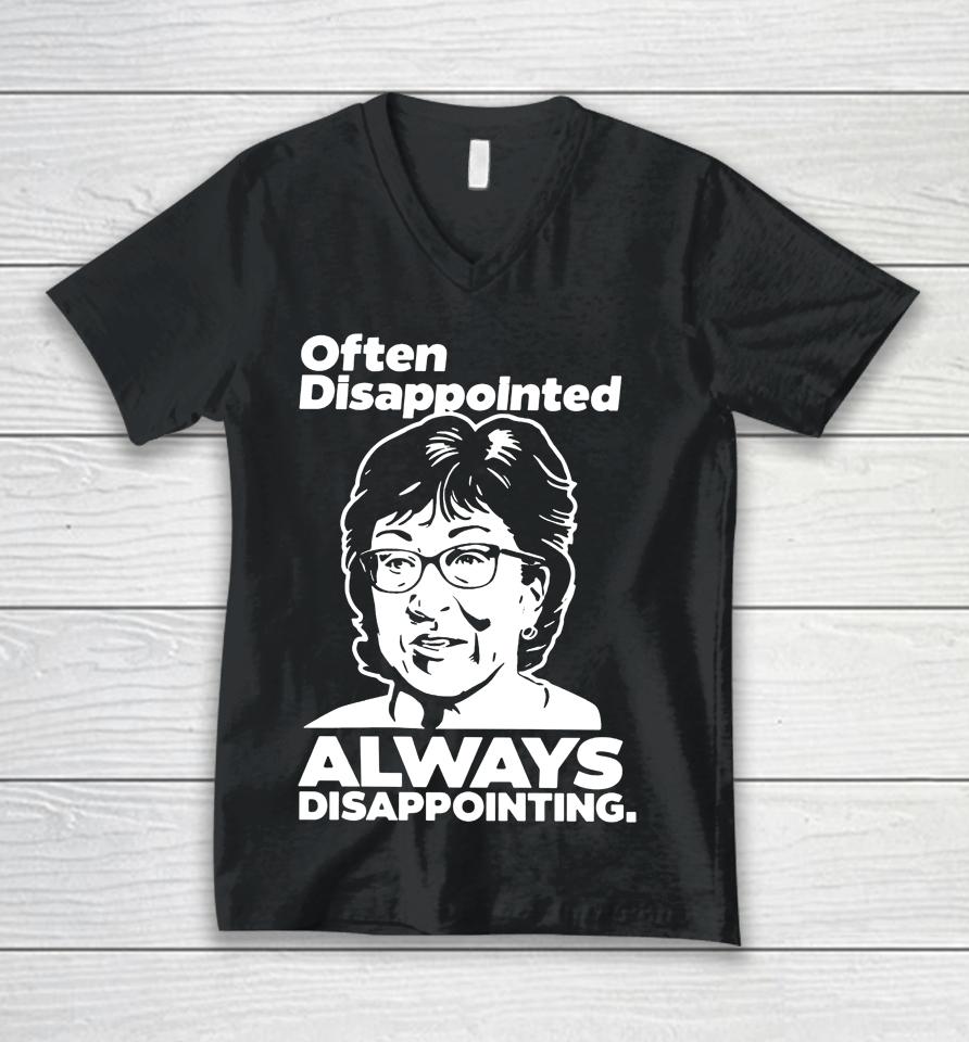 Peter Morley Often Disappointed Always Disappointing Unisex V-Neck T-Shirt