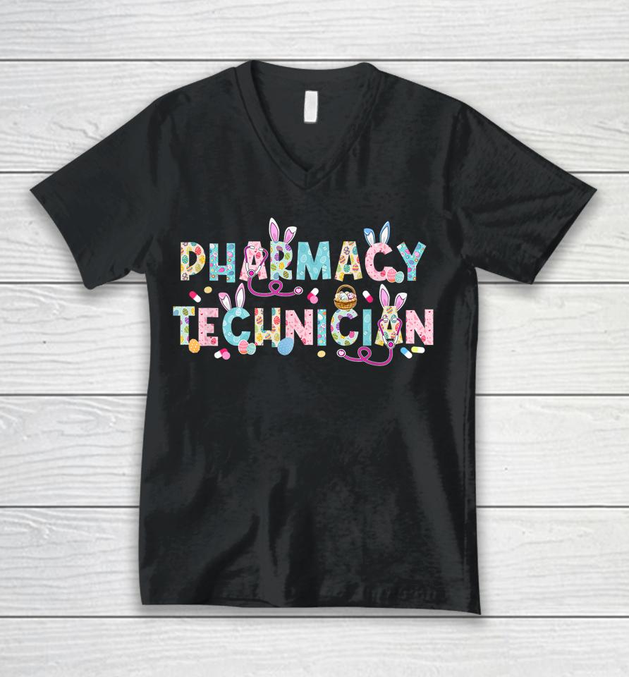 Pharmacy Technician Bunny Easter Day Unisex V-Neck T-Shirt