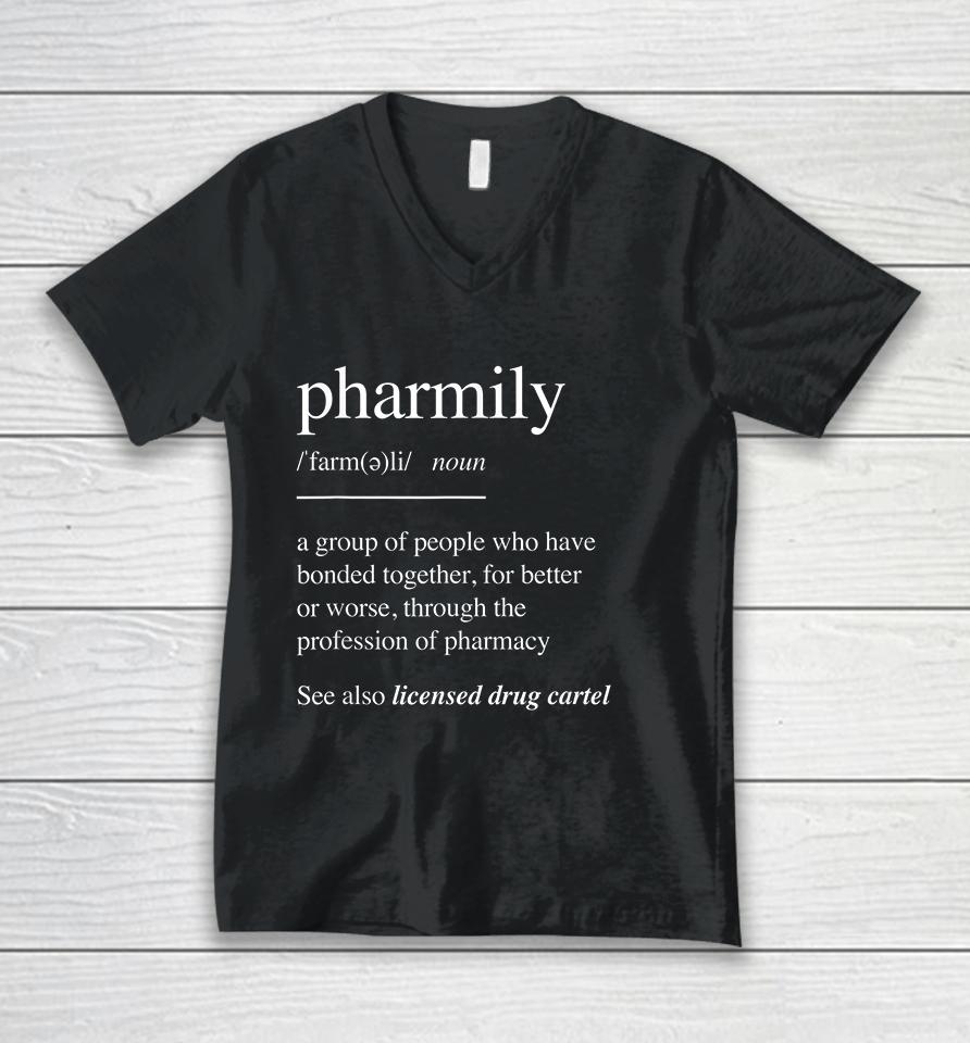Pharmacy Technician Pharmily Unisex V-Neck T-Shirt