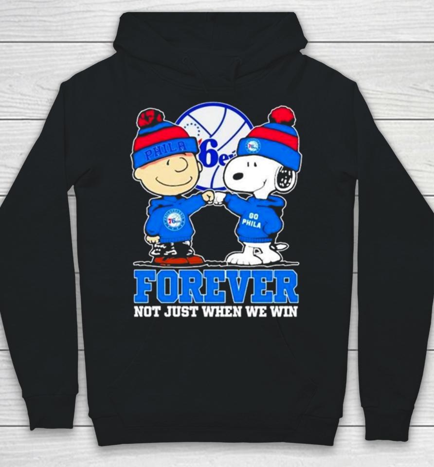 Philadelphia 76Ers Nba Snoopy And Charlie Brown Forever Not Just When We Win 2024 Hoodie