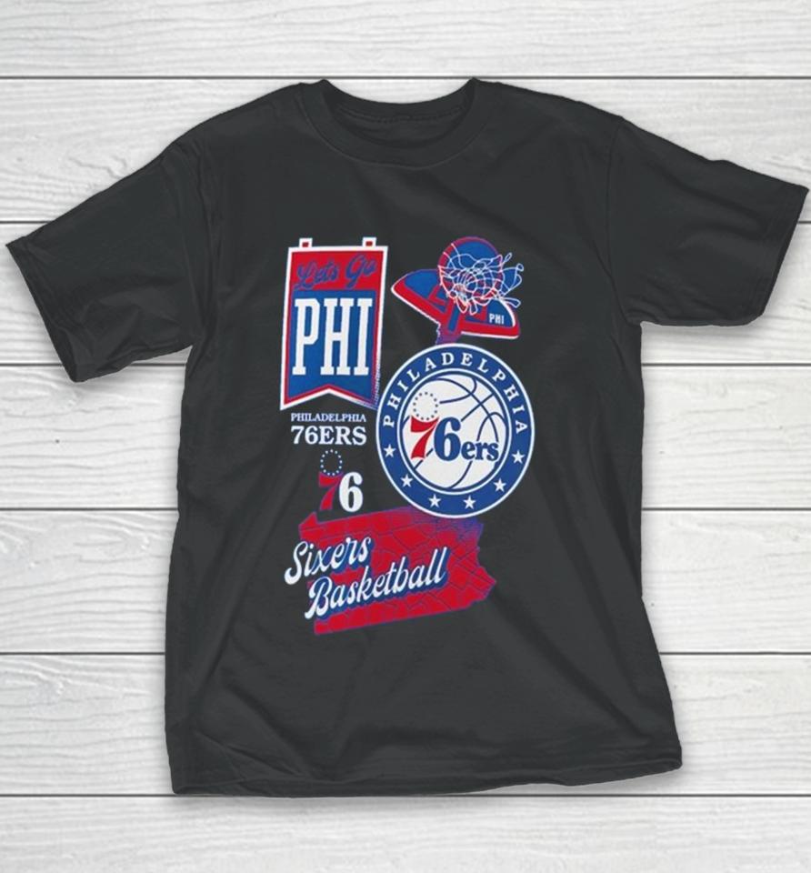 Philadelphia 76Ers Split Zone Sixers Basketball Youth T-Shirt