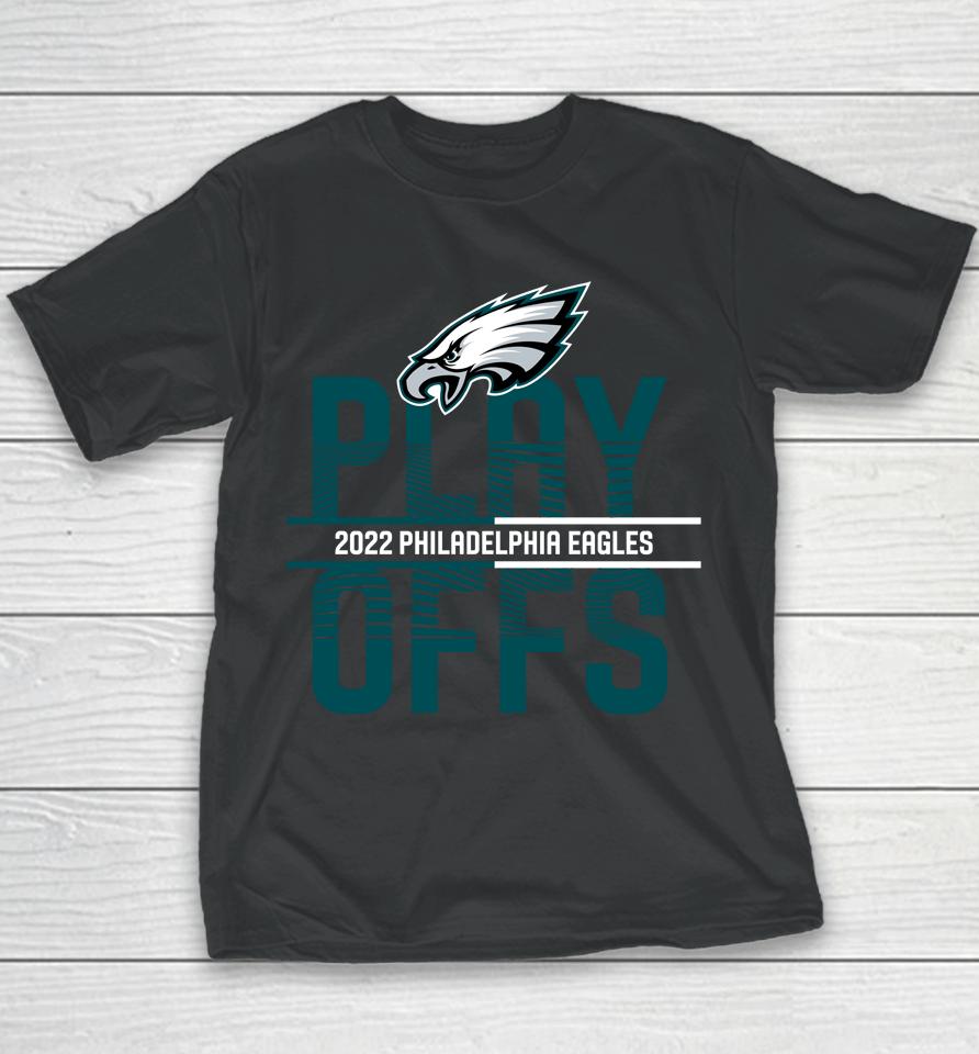 Philadelphia Eagles Anthracite 2022 Playoffs Iconic Youth T-Shirt