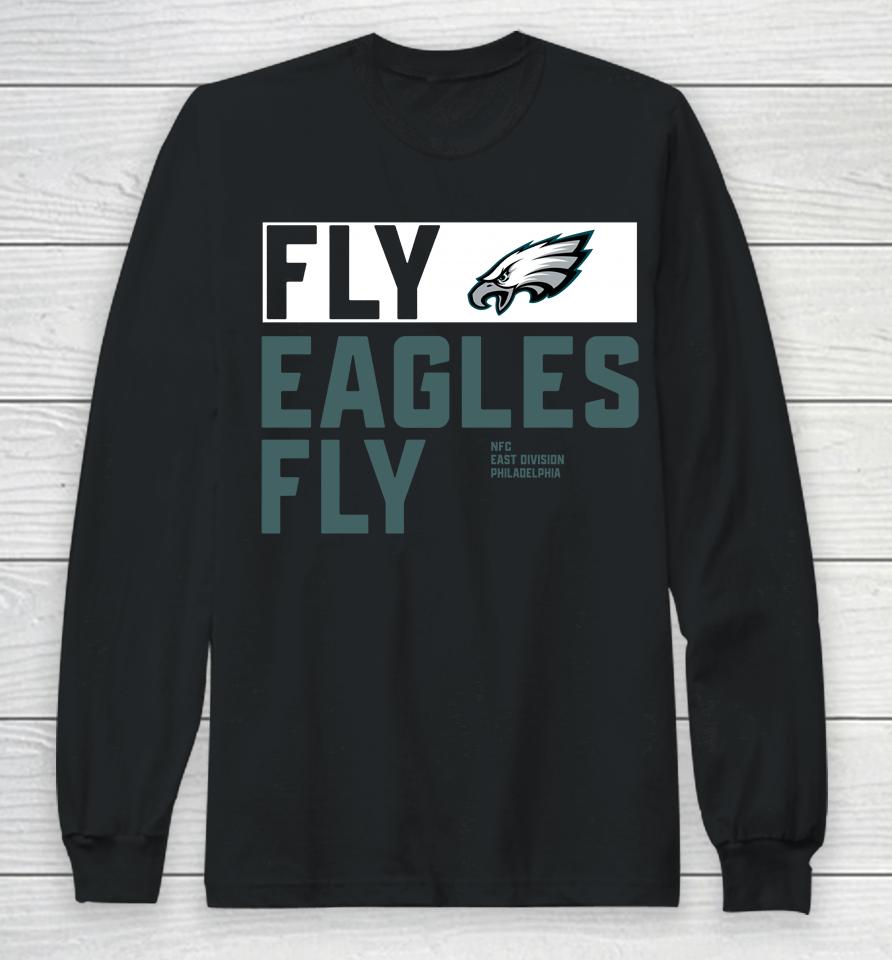 Philadelphia Eagles Anthracite Fly Eagles Fly Crew Long Sleeve T-Shirt