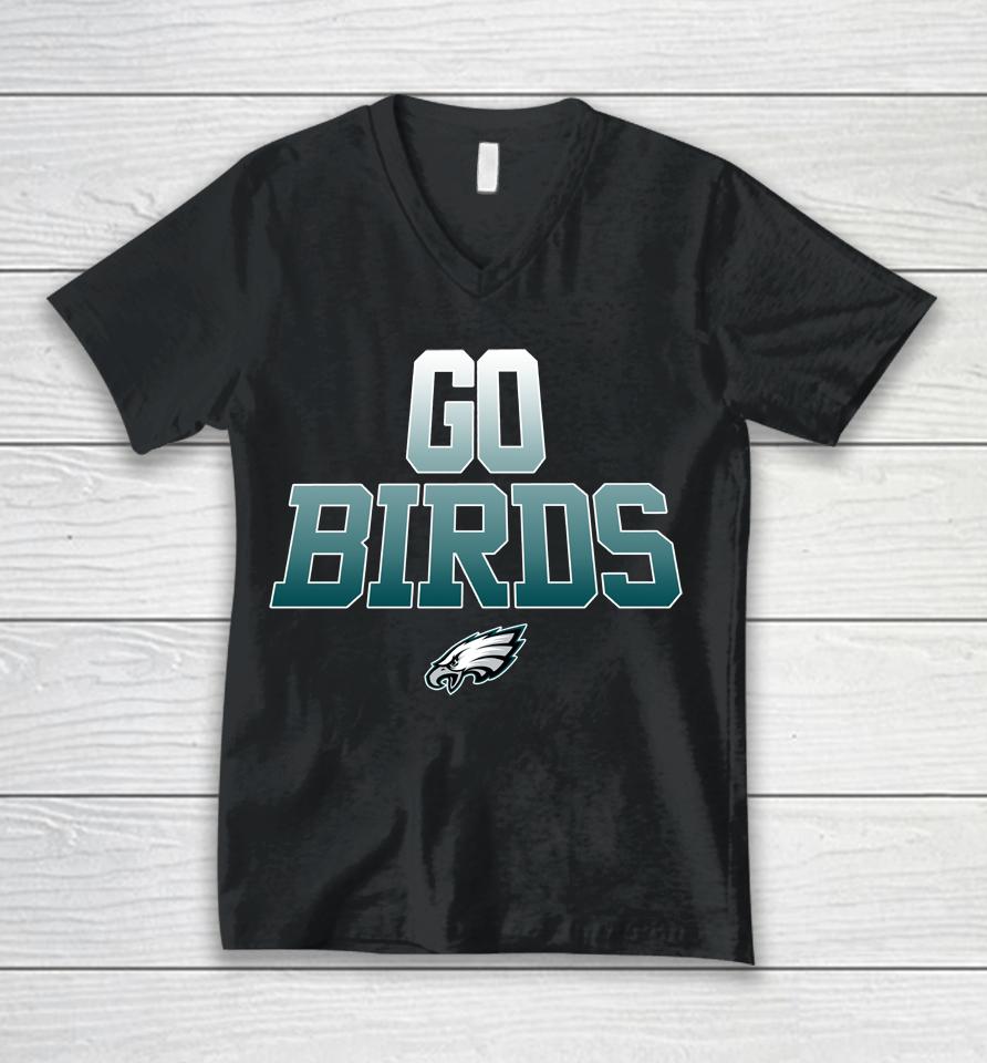 Philadelphia Eagles Black Go Birds Statement Unisex V-Neck T-Shirt