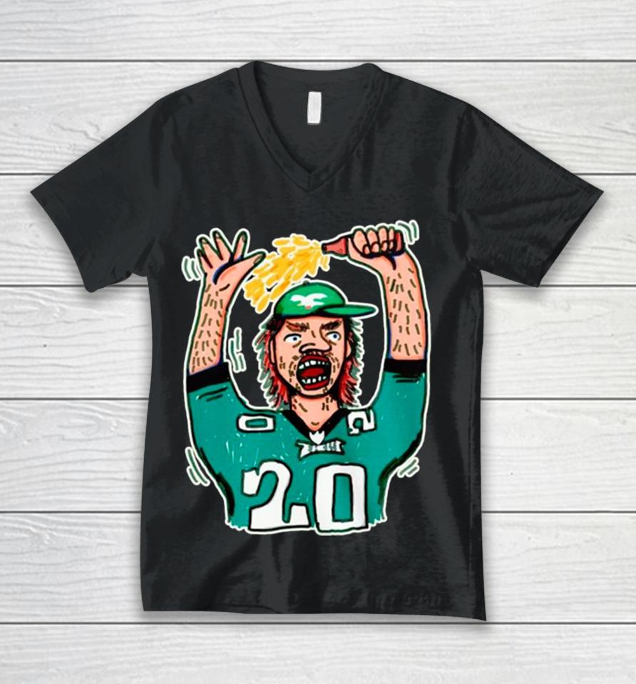 Philadelphia Eagles Fan Drunk Art Unisex V-Neck T-Shirt