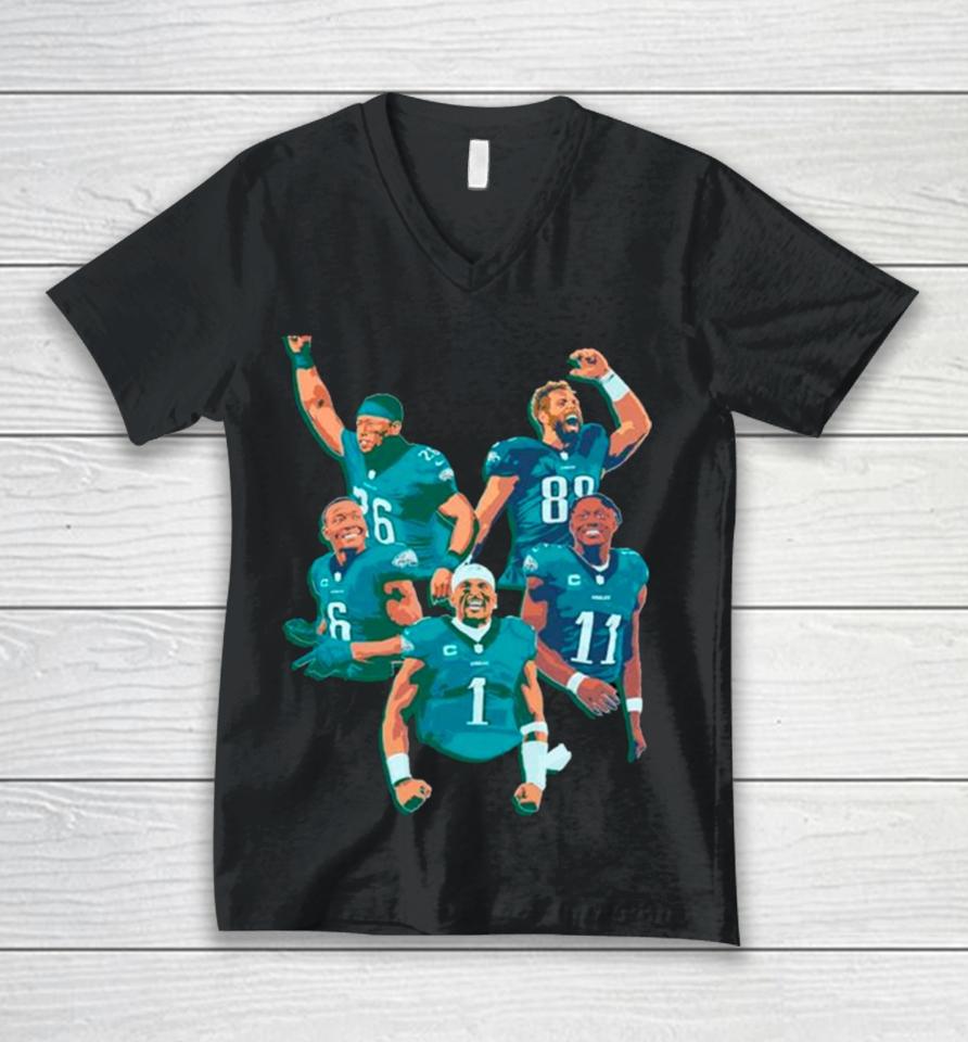 Philadelphia Eagles Football Players Nfl Unisex V-Neck T-Shirt