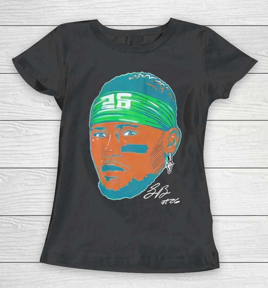 Philadelphia Eagles Saquon Barkley 26 Swag Head Signature Women T-Shirt