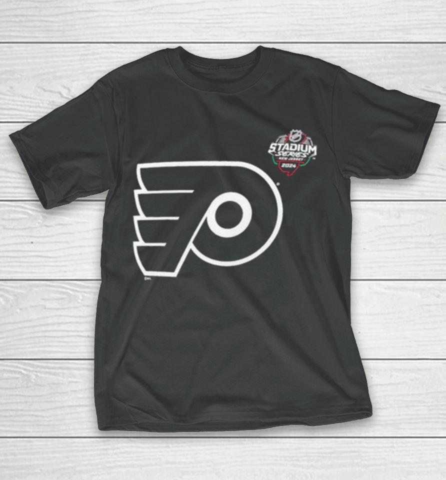 Philadelphia Flyers 2024 Nhl Stadium Series Black T-Shirt
