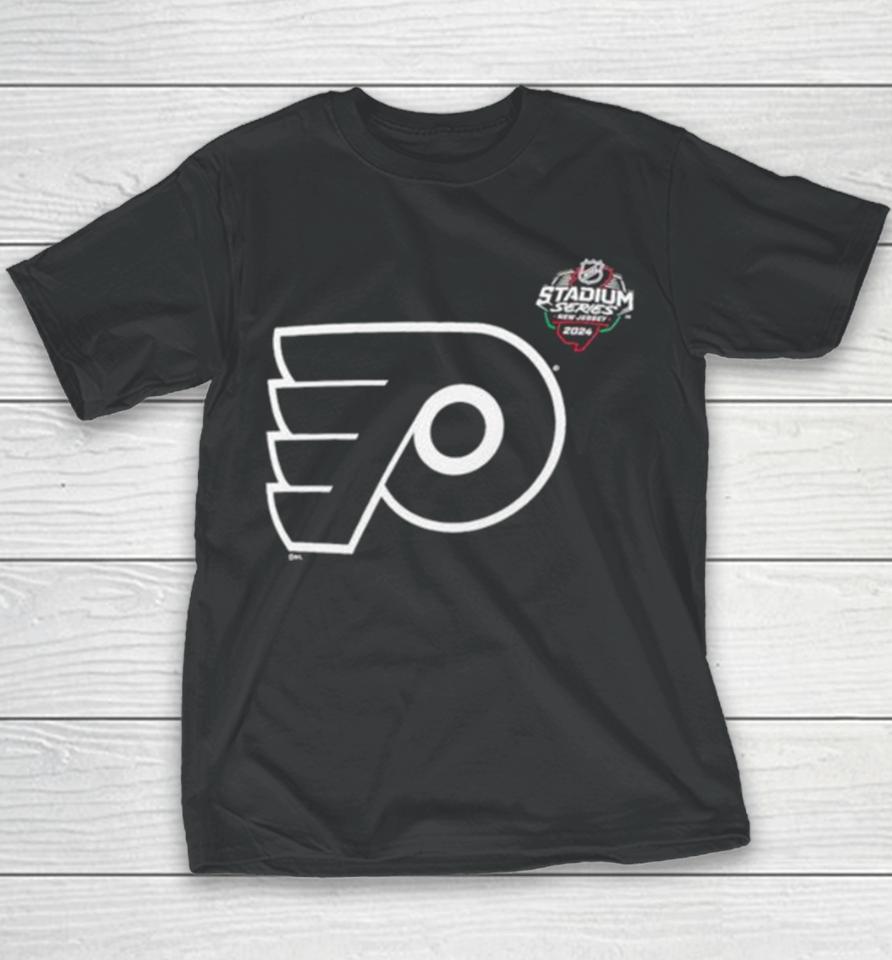 Philadelphia Flyers 2024 Nhl Stadium Series Black Youth T-Shirt