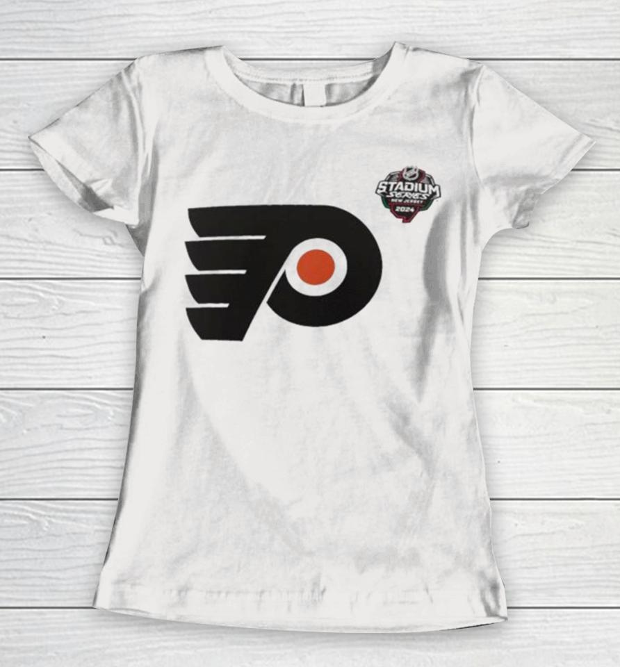 Philadelphia Flyers 2024 Nhl Stadium Series Logo Women T-Shirt
