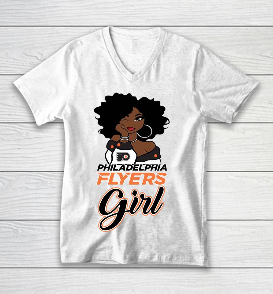 Philadelphia Flyers Girl Nhl Unisex V-Neck T-Shirt