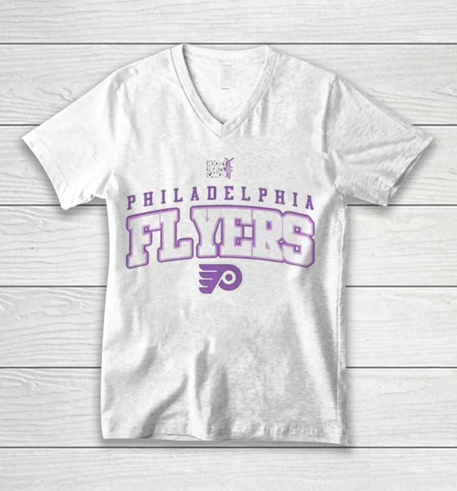 Philadelphia Flyers Levelwear Hockey Fights Cancer Richmond Unisex V-Neck T-Shirt