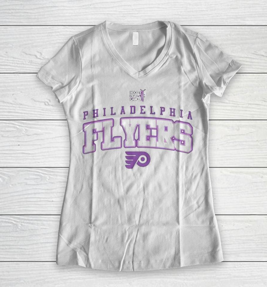 Philadelphia Flyers Levelwear Hockey Fights Cancer Richmond Women V-Neck T-Shirt