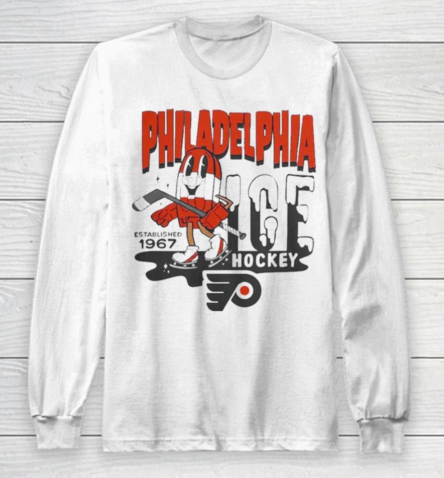 Philadelphia Flyers Mitchell And Ness Gray Popsicle Long Sleeve T-Shirt