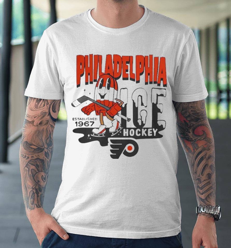 Philadelphia Flyers Mitchell And Ness Gray Popsicle Premium T-Shirt