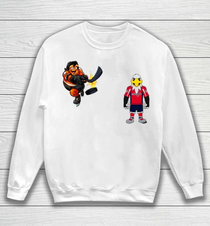 Philadelphia Flyers Vs Washington Capitals Nhl 2024 Mascot Cartoon Hockey Sweatshirt