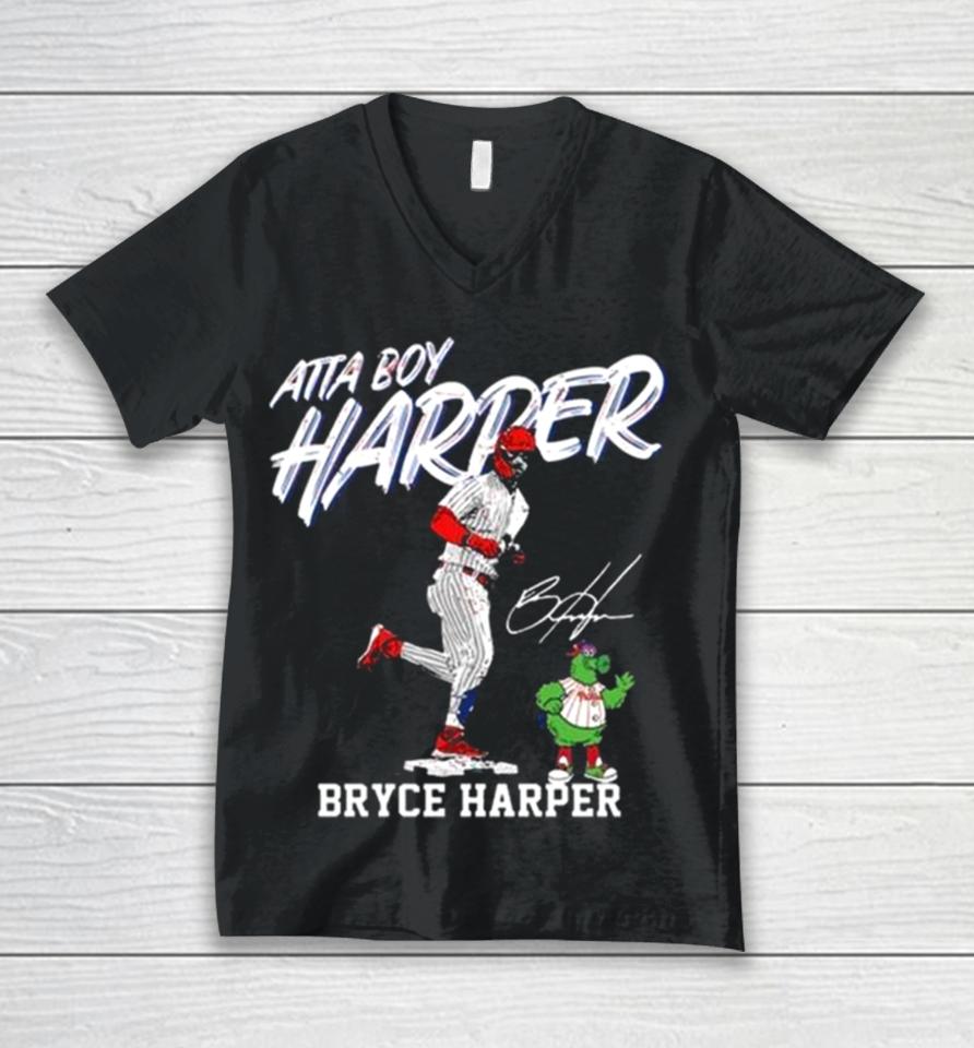 Philadelphia Phillies Atta Boy Harper Bryce Harper Signature Unisex V-Neck T-Shirt