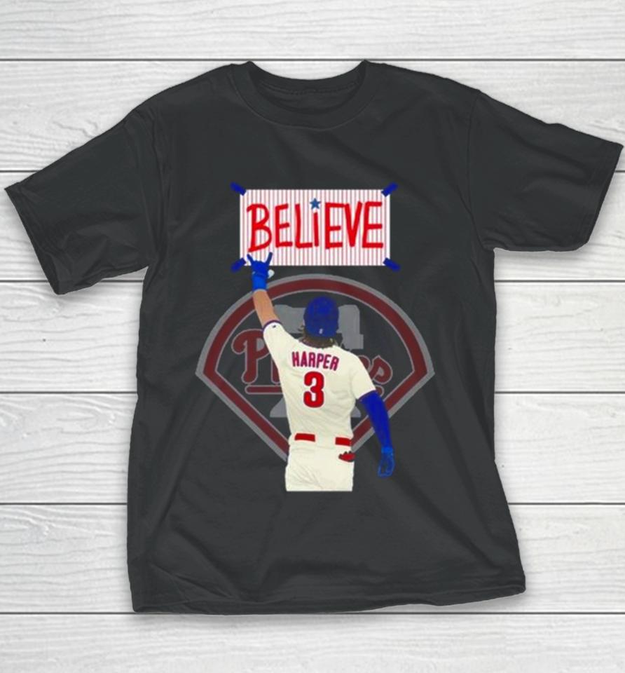 Philadelphia Phillies Believe Bryce Harper Youth T-Shirt
